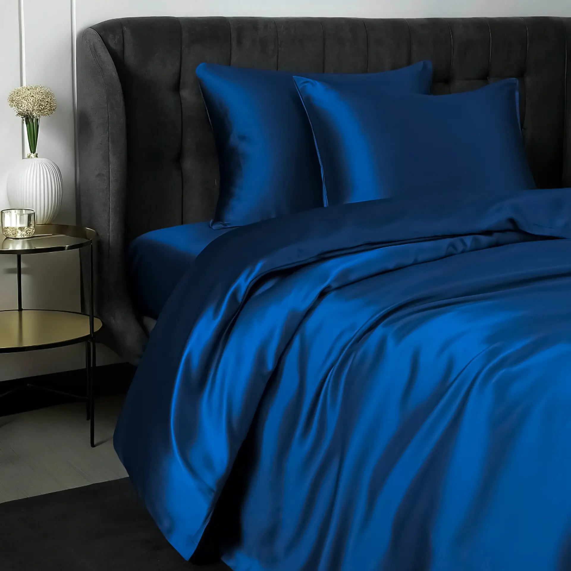 Hypoallergenic Silk Duvet Cover (Navy Blue) Swiss shop PSBoutique.ch