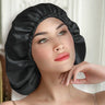 Silk Bonnet for Curly Hair (Black) Pure Silk Boutique