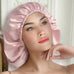 Silk Bonnet for Curly Hair (Pink) Pure Silk Boutique Switzerland