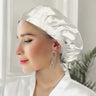 Silk Bonnet with Ribbons (Ivory White) Pure Silk Boutique Switzerland
