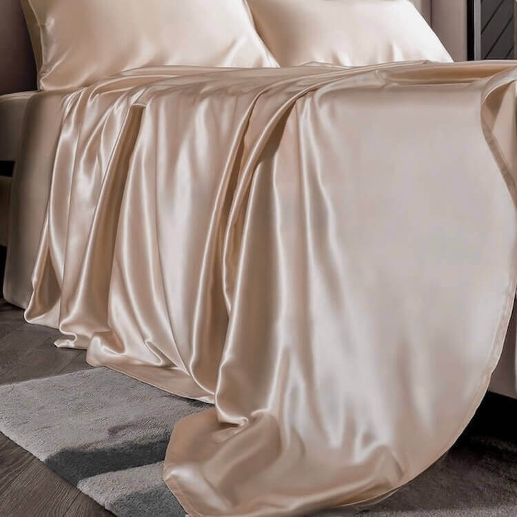 Silk flat bed sheet Beige buy in Switzerland Pure Swiss Boutique