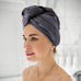 Silk Hair Towel Wrap Turban Grey 100% Mulberry Silk buy in Switzerland Pure Swiss Boutique