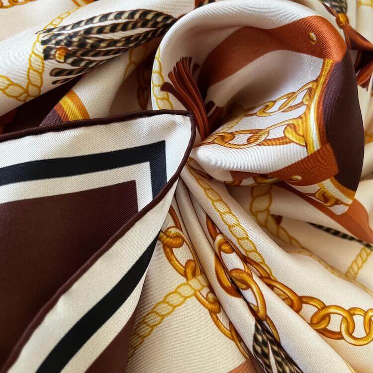 100% Twill Silk Scarf with Belts print - buy in Switzerland PURE SWISS BOUTIQUE