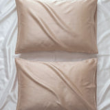 Lot de 2 taies d’oreiller en soie (Beige)