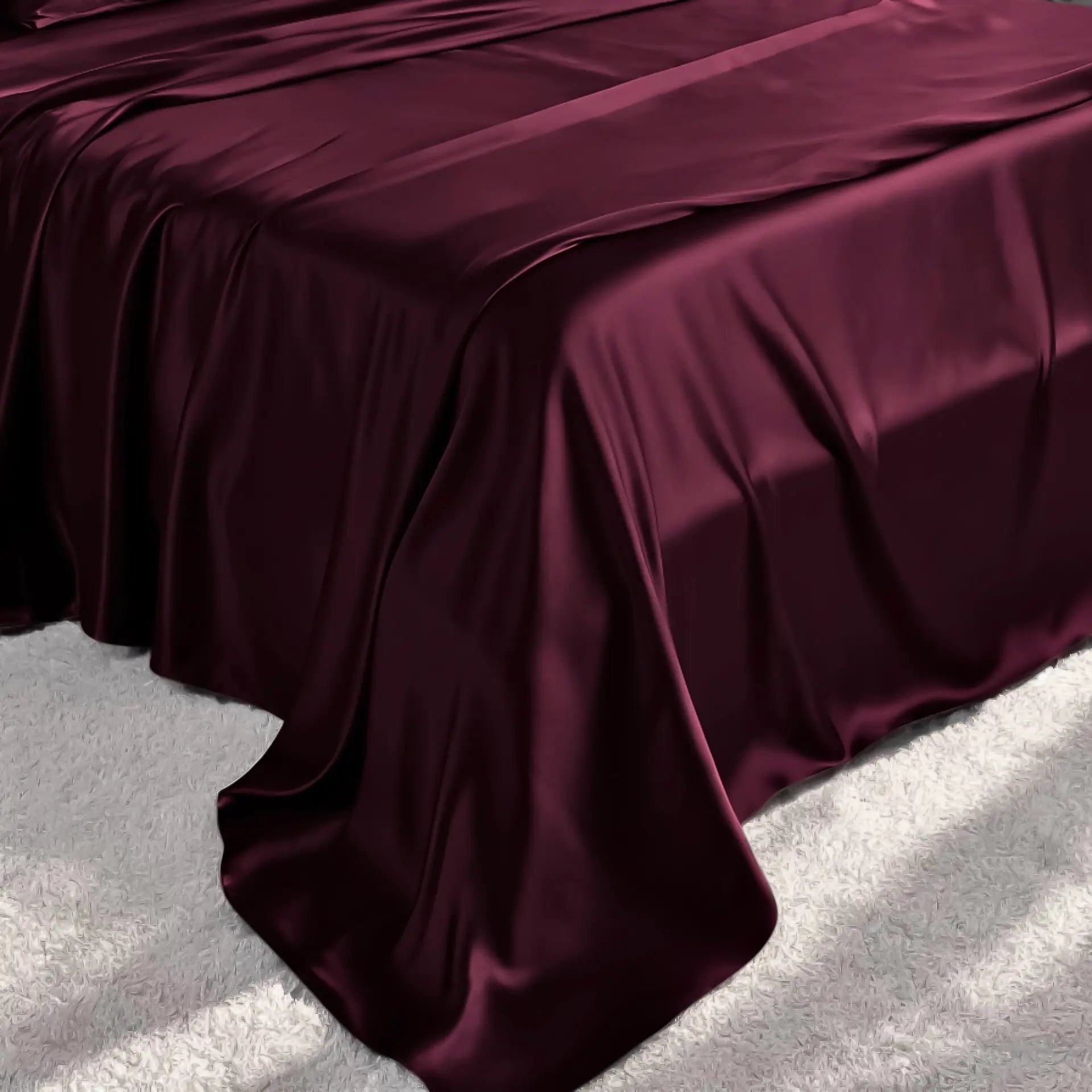 Bed Cover Sheet 100% Mulberry silk 22 momme (Bordeaux)| Swiss Silk  Online Shop % SALE | psboutique.ch