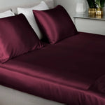 Fitted Sheet (Bordeaux Silk) % Sale % Pure Silk bedding in Switzerland | PSBoutique.ch