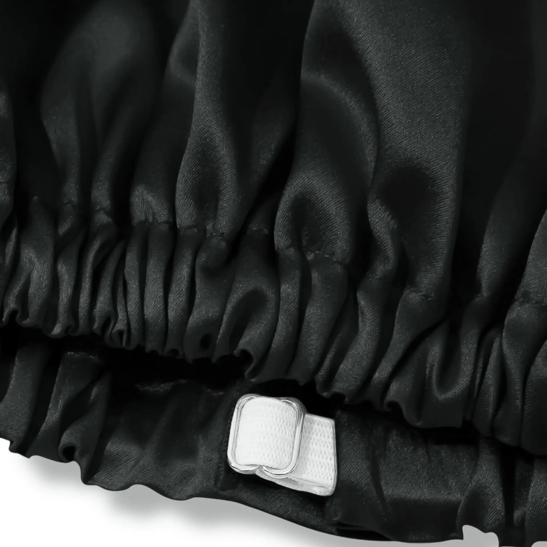 Cuffia in seta con elastico (Nero)