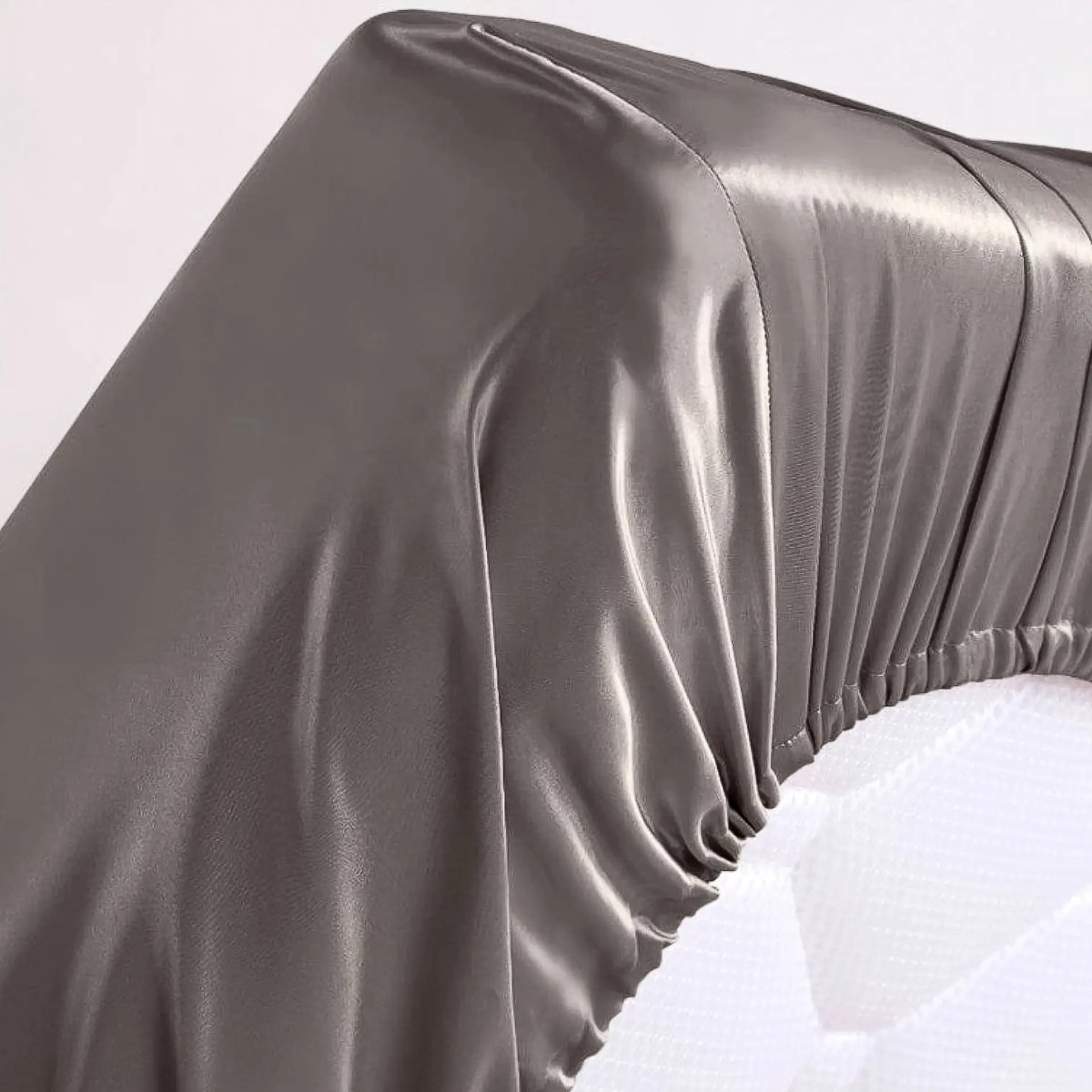 Silk Fitted Sheet (Dark Grey)