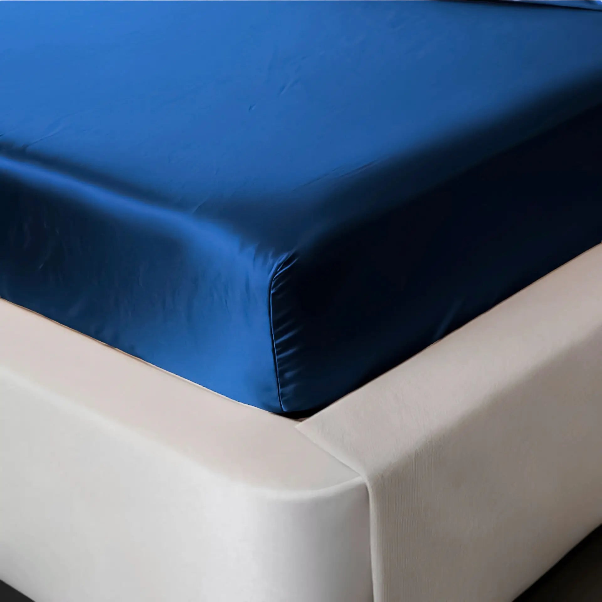 Silk Fitted Sheet (Blue)