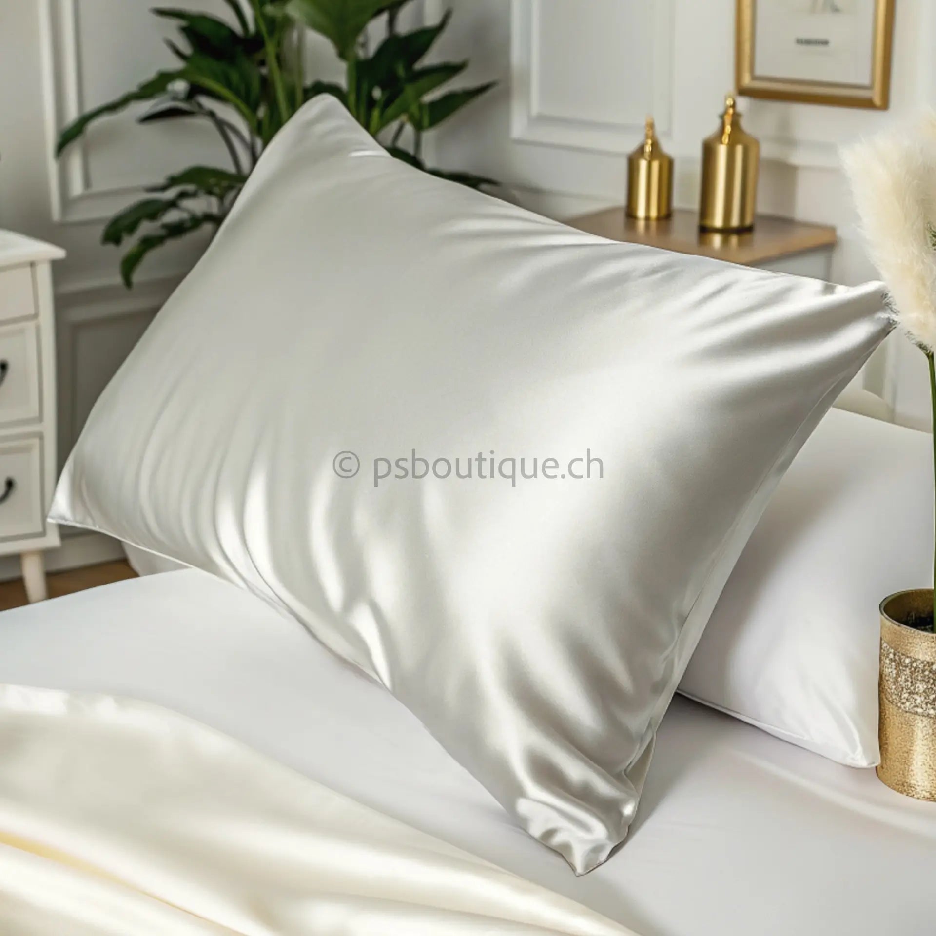 Silk Pillow Cover | Silk Pillowcases | Elegant, Smooth &amp; Skin-Loving - Silk Pillowcase (Silver) - PSBoutique.ch - &lt;p&gt;&lt;strong&gt;Silk Pillow Cove...