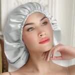 Silk Bonnet for Curly Hair (Silver) Pure Silk Boutique Switzerland