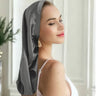 Silk Bonnet for long hair (Dark grey) Pure Silk Boutique Switzerland