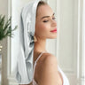 Silk Bonnet for long hair (Silver) Pure Silk Boutique Switzerland