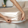 Silk Fitted Sheet (Beige) Pure Silk Boutique Switzerland.