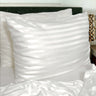 Silk Pillowcase (White Striped) Pure Silk Boutique Switzerland