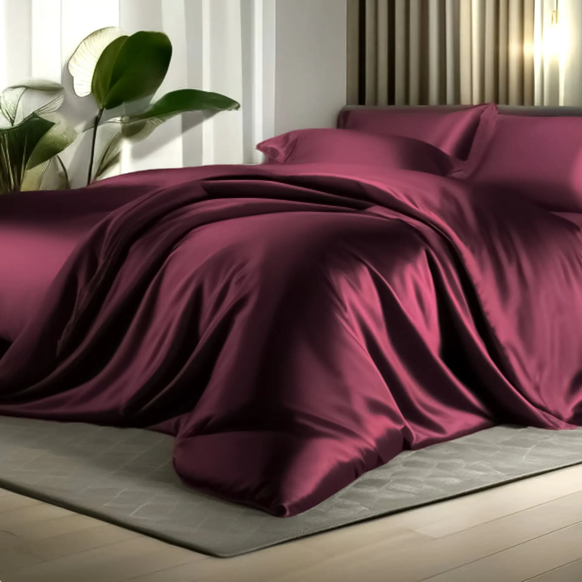 Soft Silk Duvet Cover (Bordeaux) % Sale % Silk bedding in Switzerland psboutique.ch