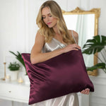 Beauty sleep Pillow cover 100% Silk (Bordeaux) | Skin-Friendly & Elegant | Sale % | psboutique.ch