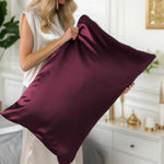 Beauty sleep Pillow cover 100% Silk (Bordeaux) | Skin-Friendly & Elegant | Sale % | psboutique.ch