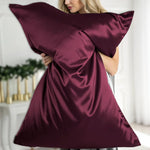 Beauty sleep Pillow cover 100% Silk (Bordeaux) | Skin-Friendly & Elegant | Sale % | psboutique.ch