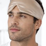 Maschera per dormire in seta per uomo (Beige)