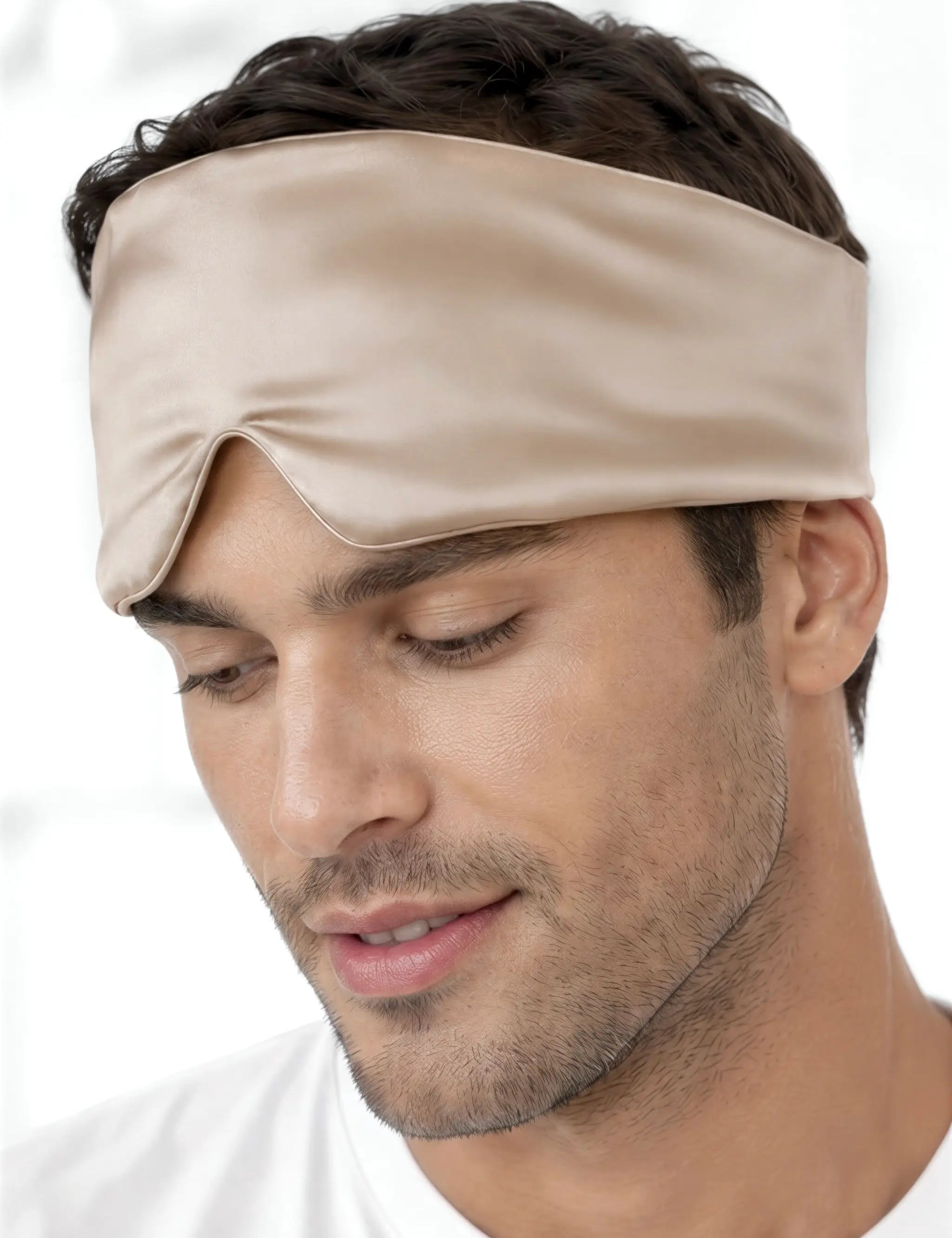 Men's Silk Sleep Mask (Beige)