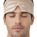 Maschera per dormire in seta per uomo (Beige)