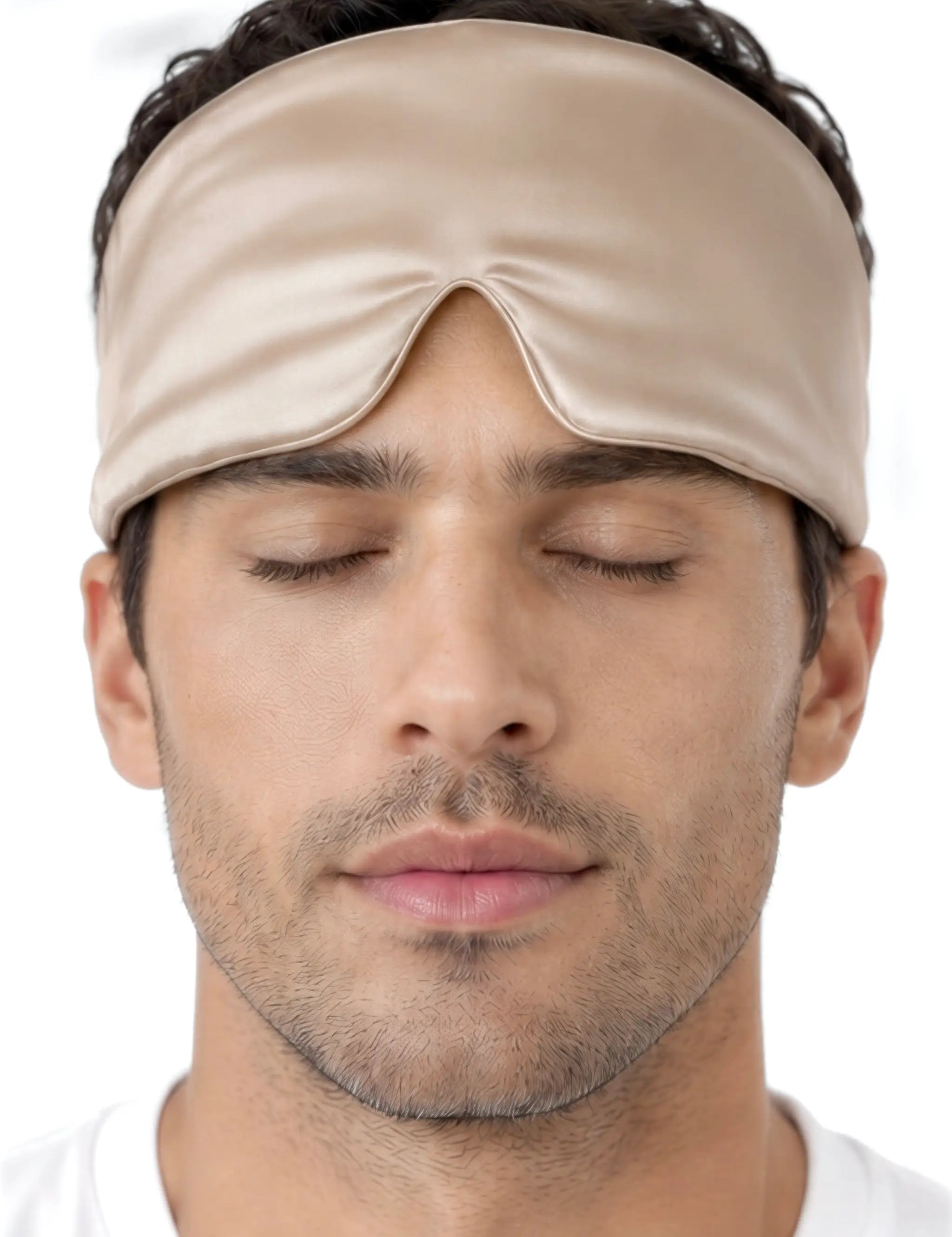 Men's Silk Sleep Mask (Beige)