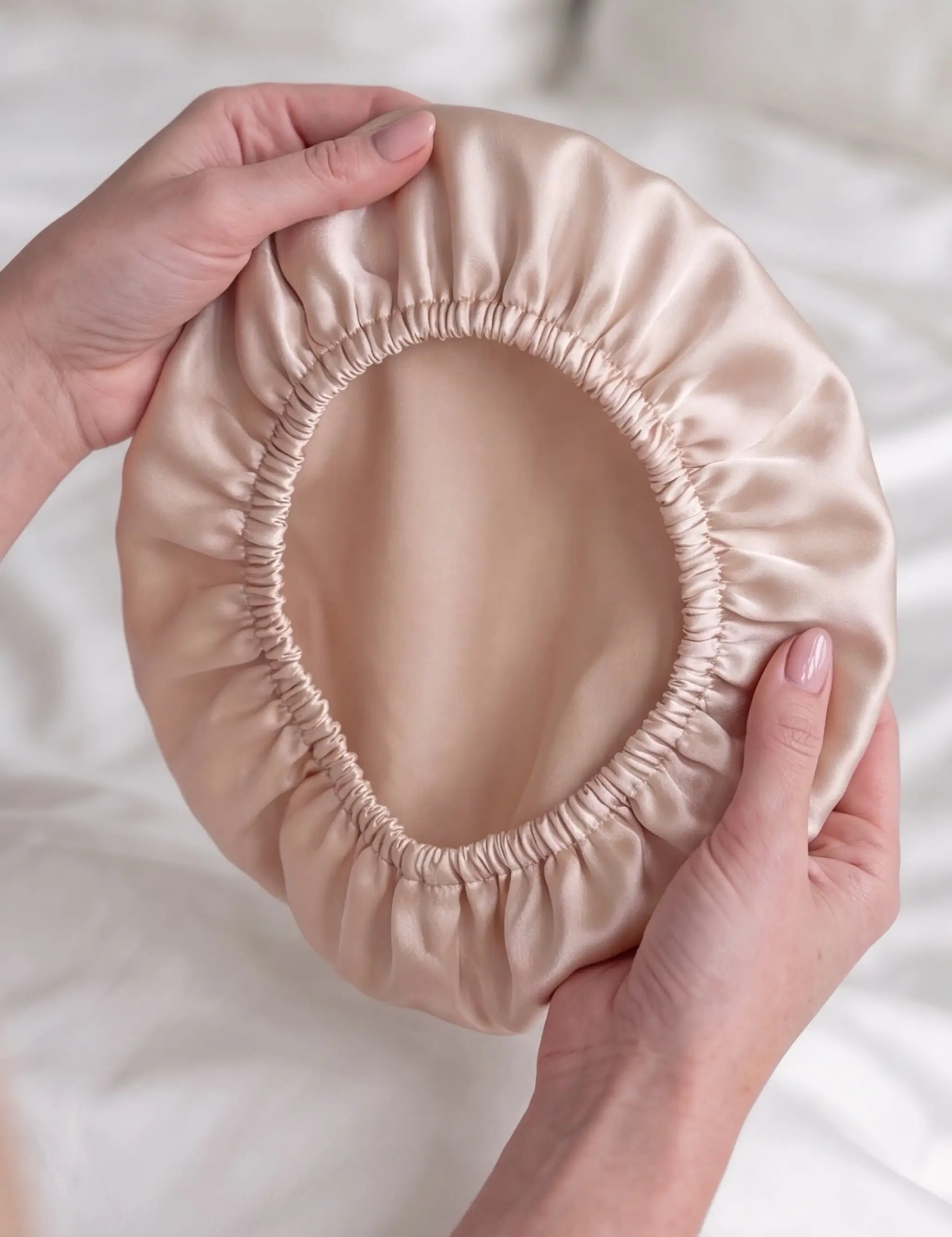 Silk Hair Bonnet (Beige)