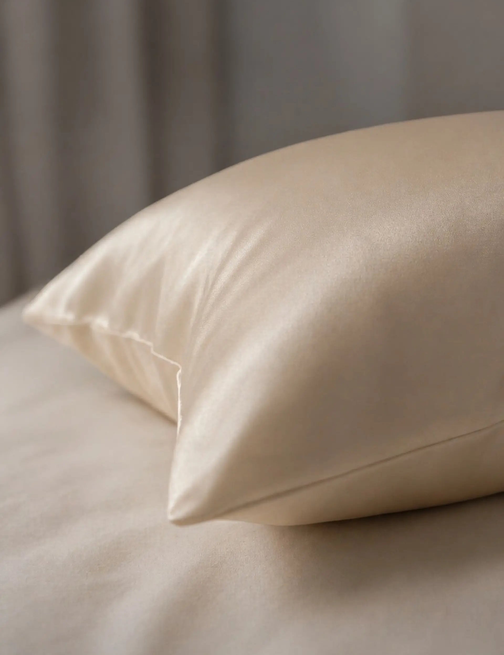 2 Silk Pillowcases Set (Beige)