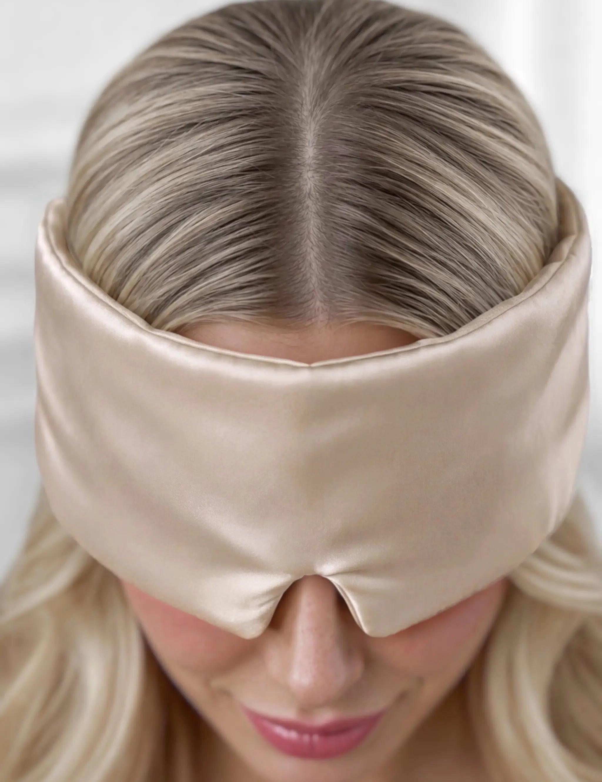 Masque de sommeil en soie (Beige)