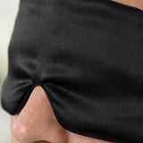 Masque de sommeil en soie pour homme (Noir)
