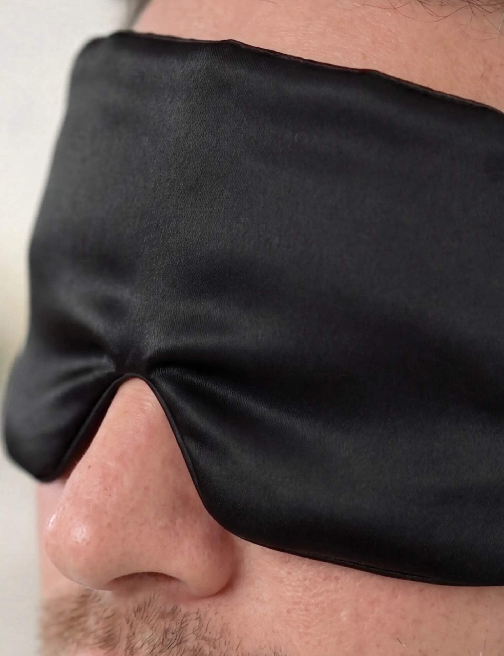 Silk Sleep Mask with Velcro for Men (Black)