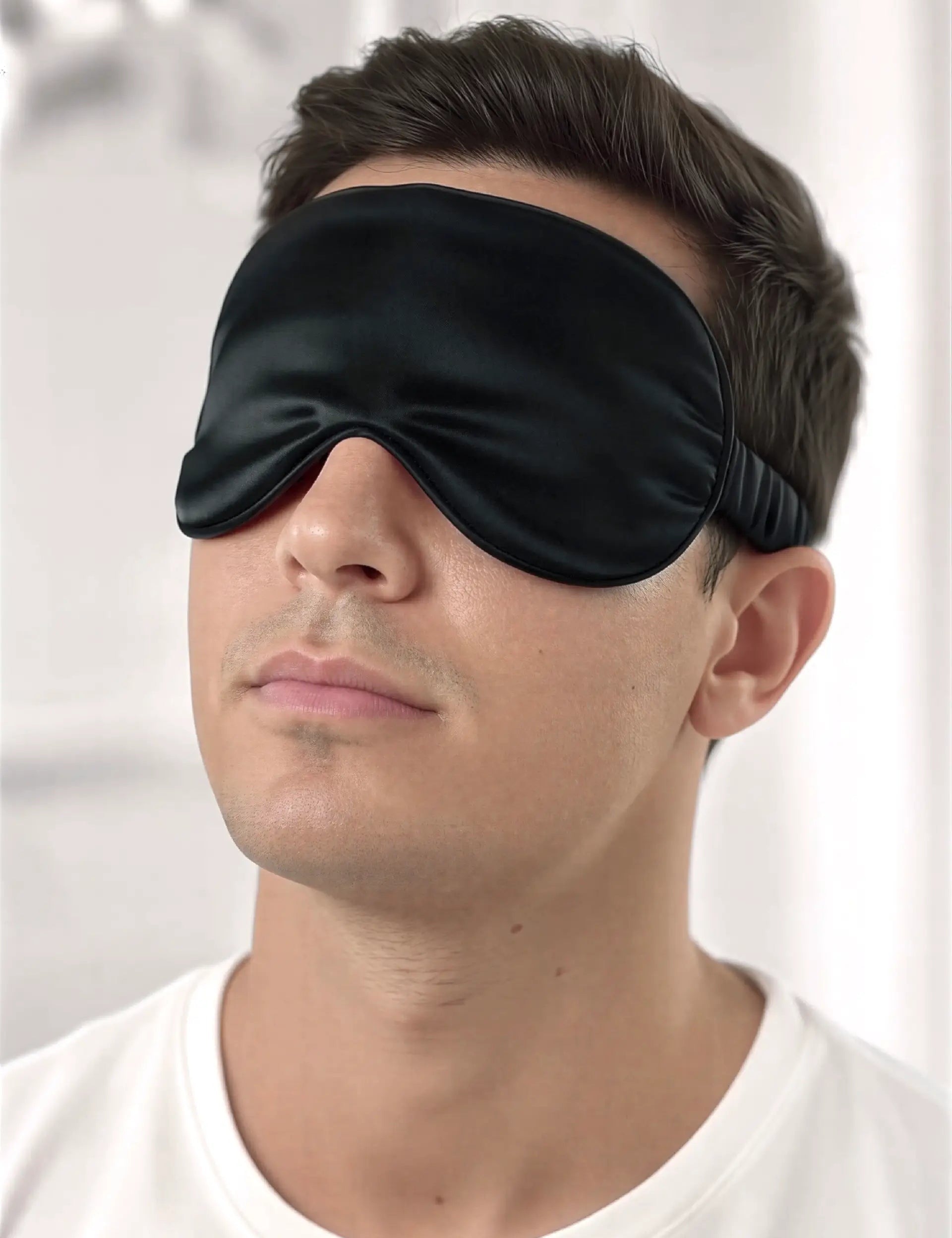 Maschera occhi in seta per uomo (Nero)