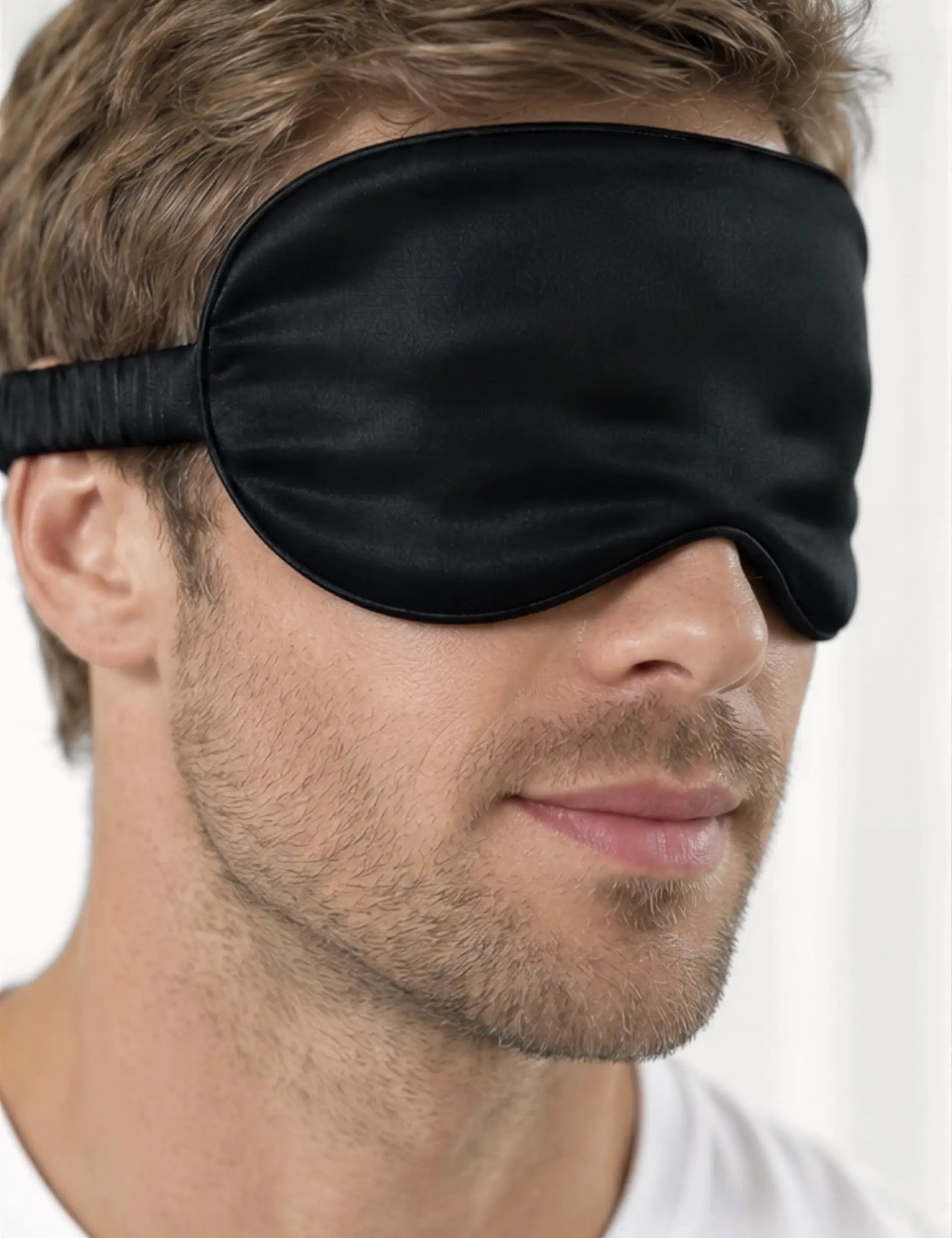 Seiden Augenmaske für Herren (Schwarz)
