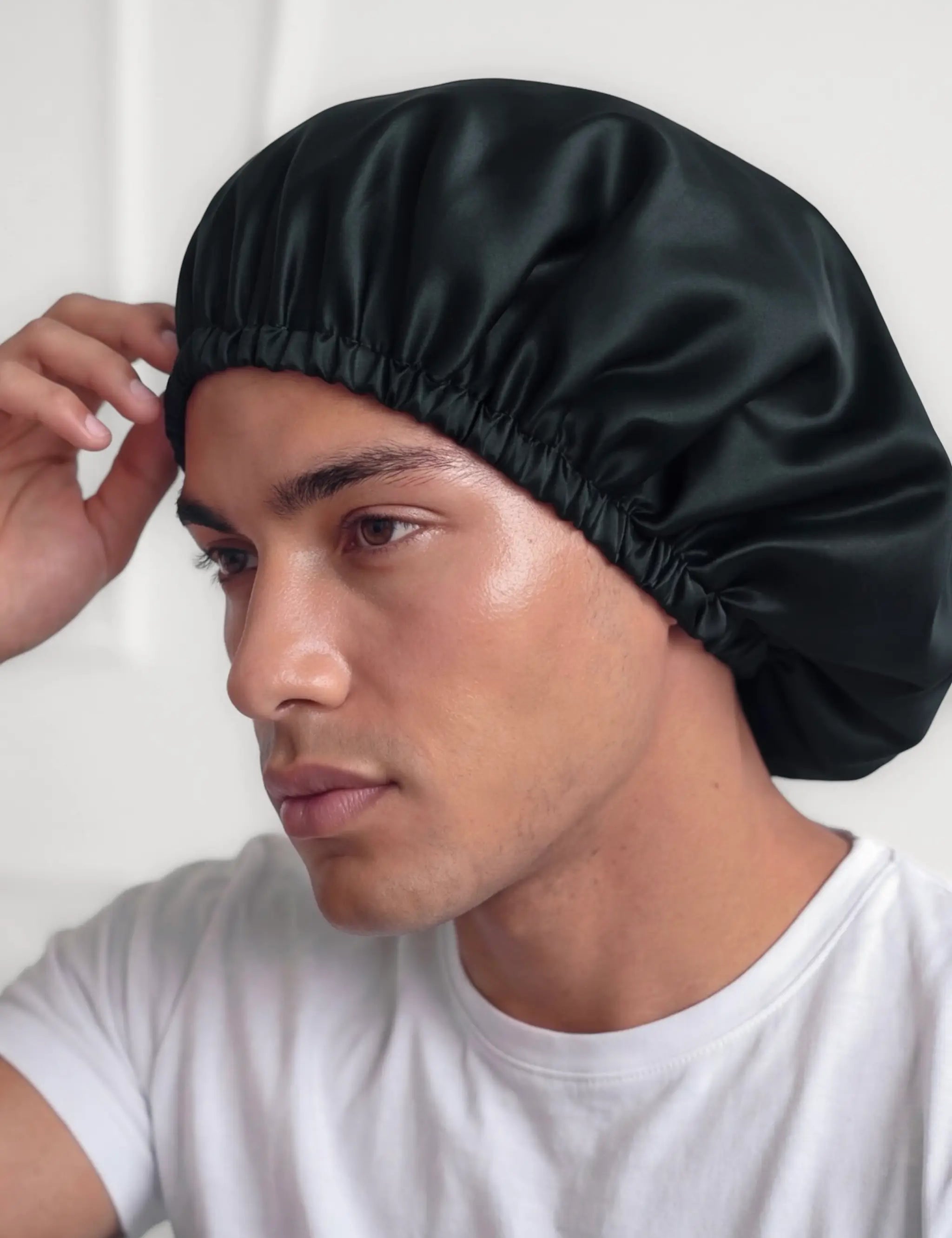 Men's Large Silk Bonnet (Black)
