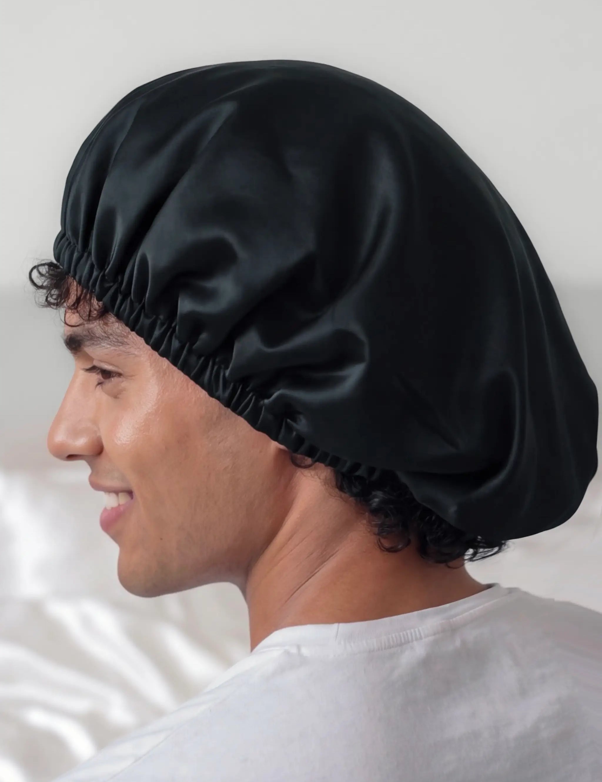 Men's Large Silk Bonnet (Black)
