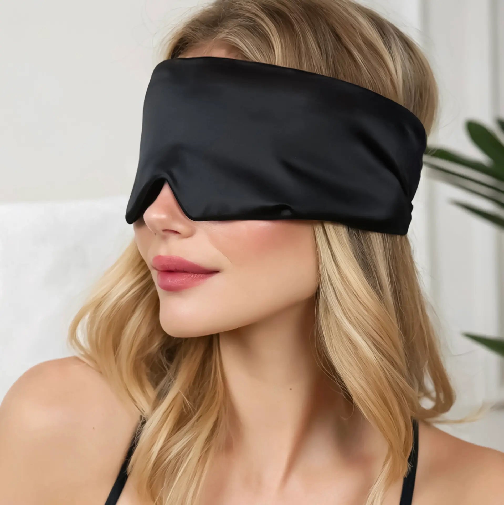 Blackout Sleep Mask – Adjustable Silk Comfort with Full Coverage ...