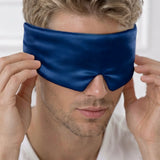 Masque de sommeil en soie pour homme (Bleu)