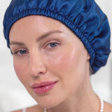 Bonnet en soie (Bleu)