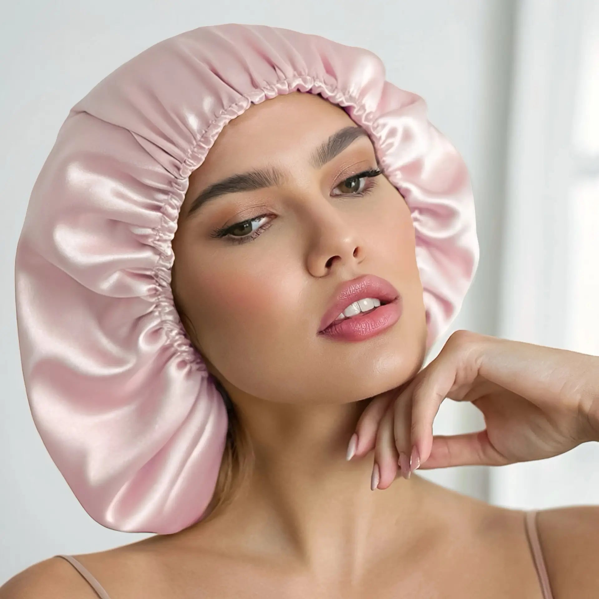 Bonnet for Hair 100% Silk (Pink) Large Bonnet for Full Coverage Protection | psboutique.ch