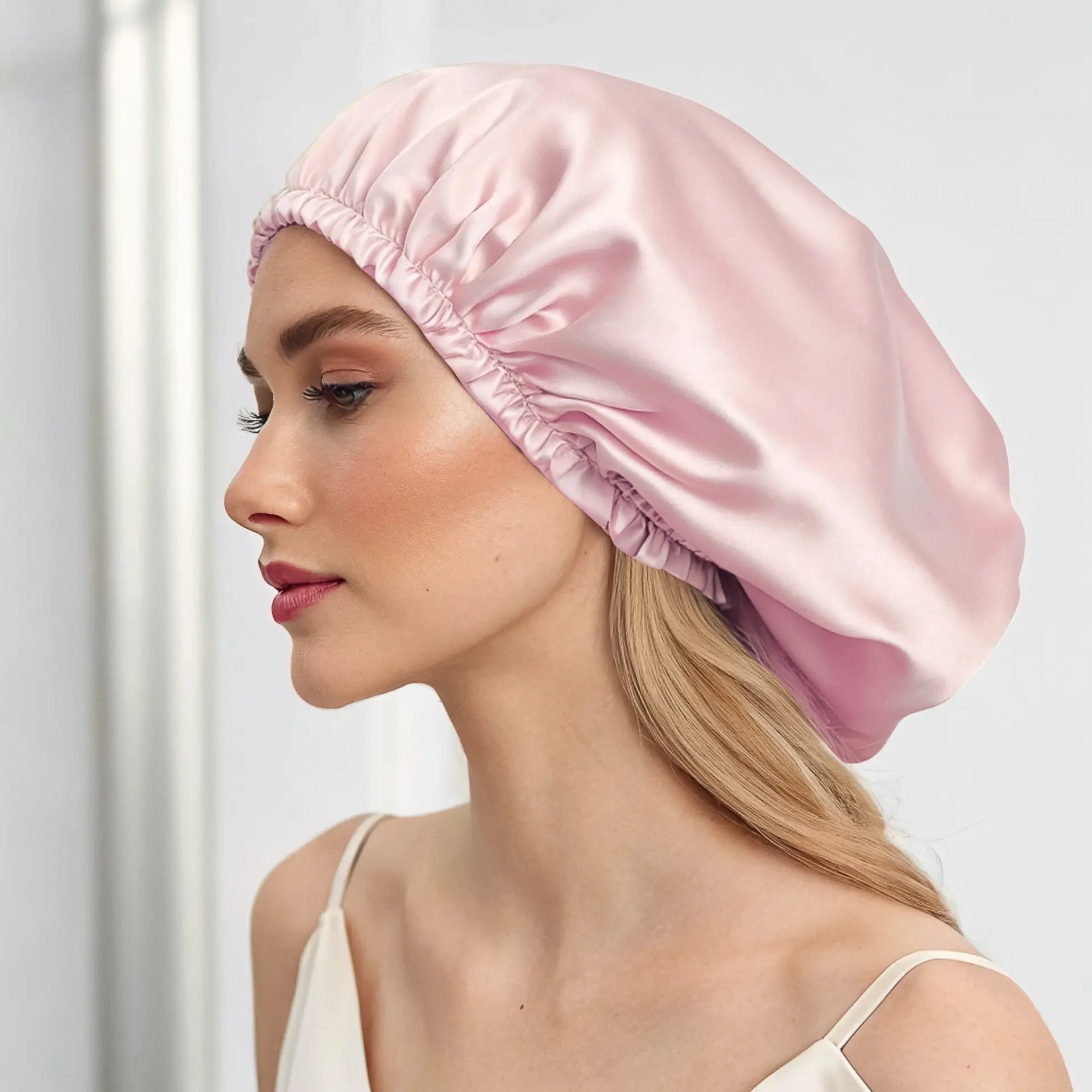 Bonnet for Hair 100% Silk (Pink) Large Bonnet for Full Coverage Protection | psboutique.ch