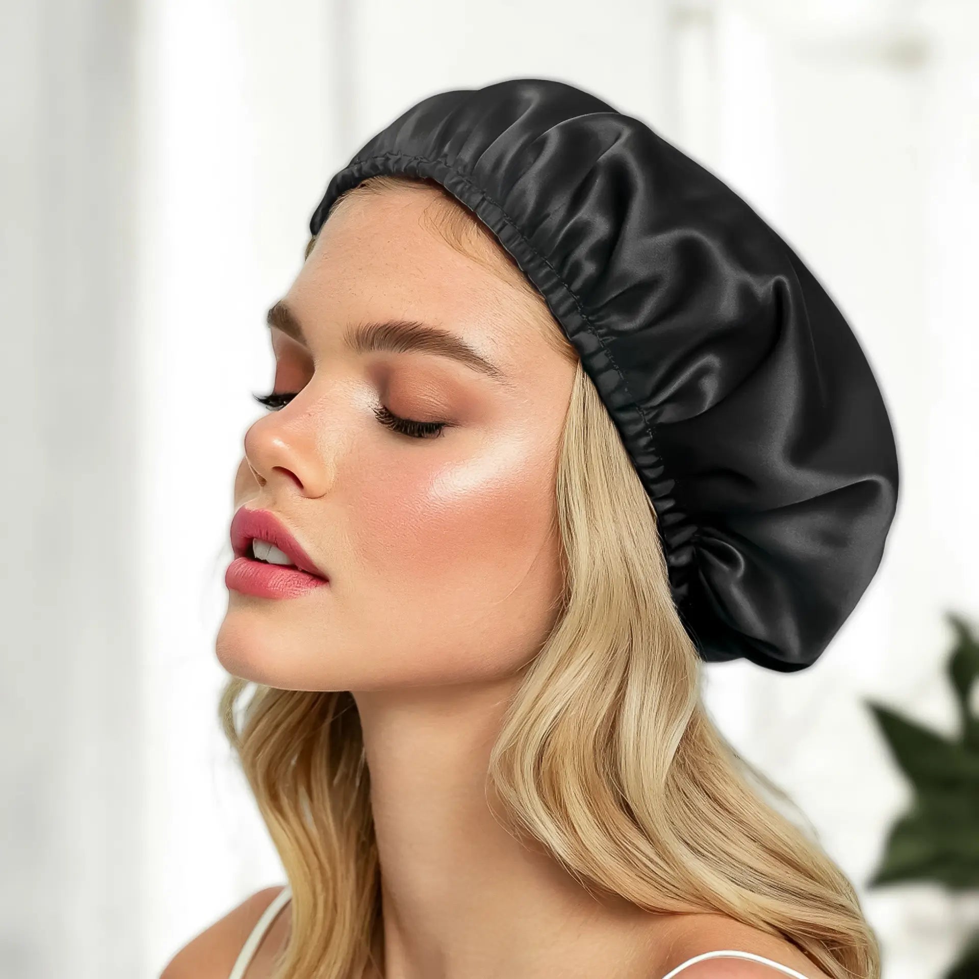 Bonnet for Hair (Black) Small Silk Bonnet with Gentle Elastic Fit % Sale | psboutique.ch