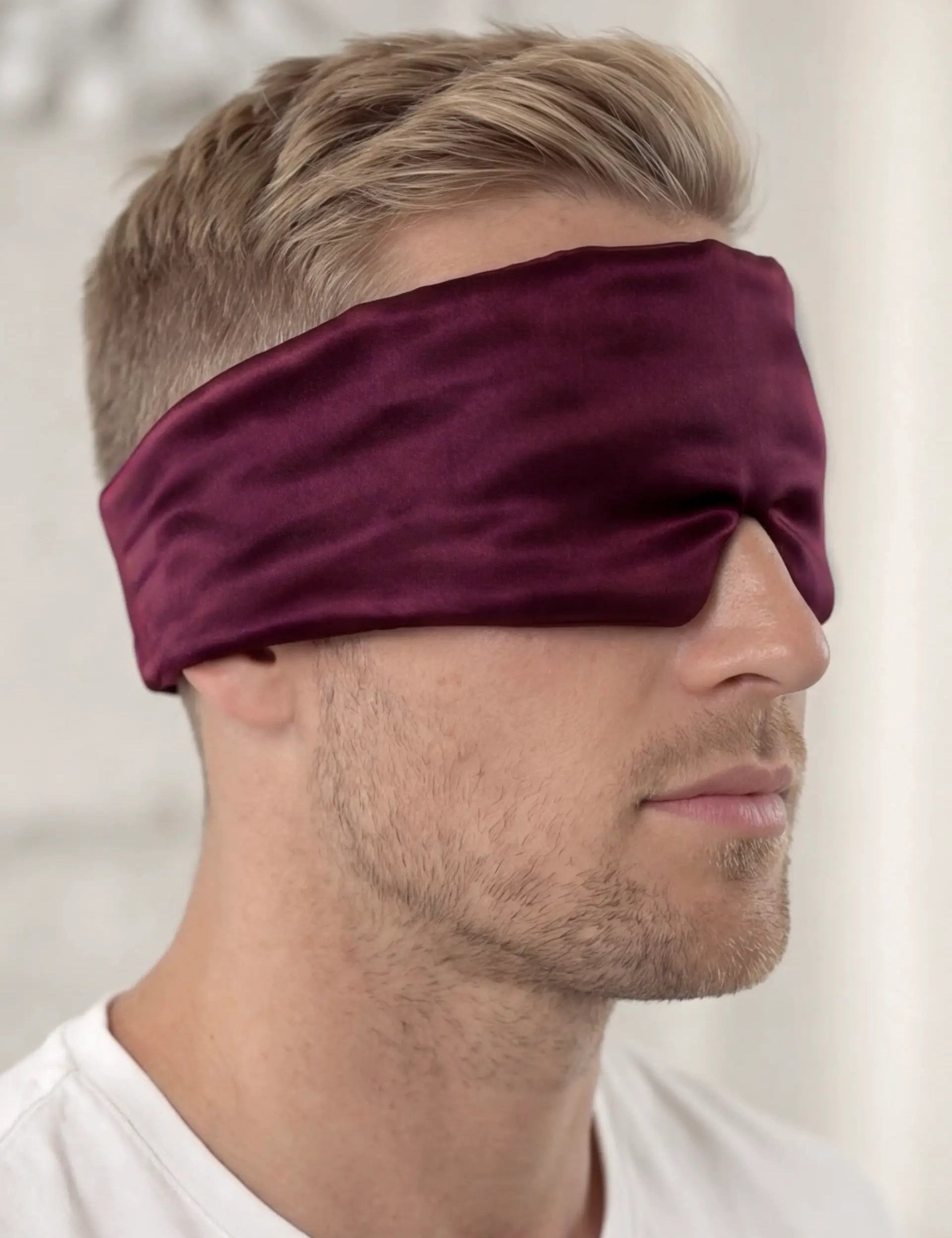 Men's Silk Sleep Mask (Bordeaux)