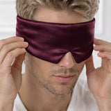 Masque de sommeil en soie pour homme (Bordeaux)