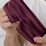 Masque de sommeil en soie pour homme (Bordeaux)