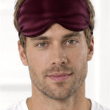 Masque yeux en soie pour homme (Bordeaux)