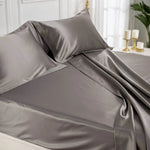 Silk  Bed Sheets % Sale % Cooling Fitted Sheet (Dark Grey) Breathable&Comfortable | PSBoutique.ch