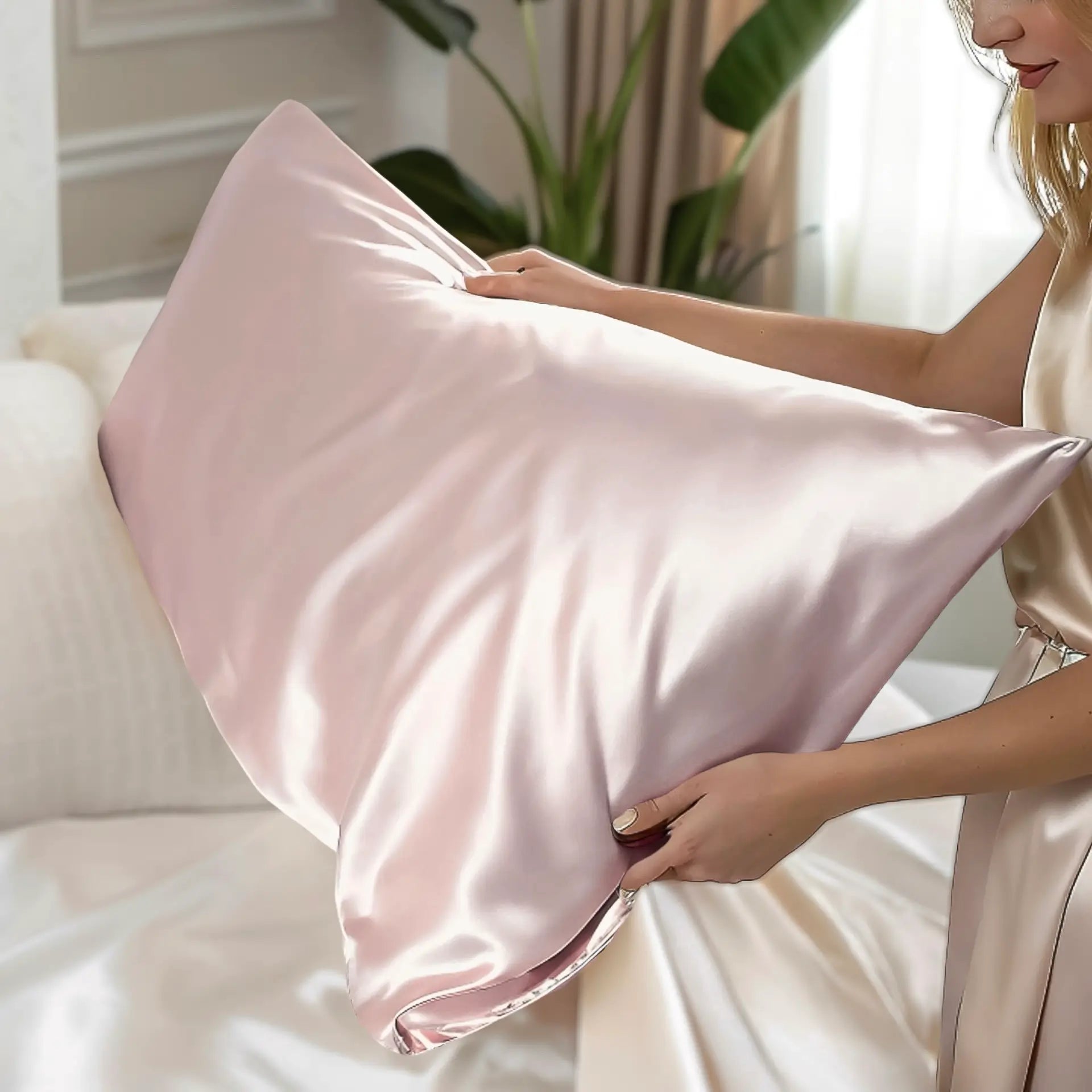 Cushion Cover (Pink)| Silk Pillowcases % Sale| Elegant, Smooth & Skin-Loving | psboutique.ch