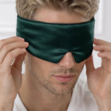 Maschera per dormire in seta per uomo (Verde scuro)