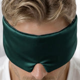 Maschera per dormire in seta per uomo (Verde scuro)